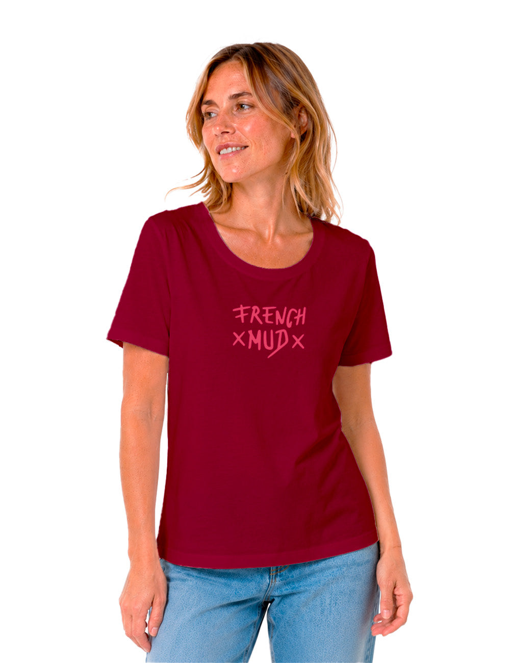 T-Shirt "X French-MUD X bordeaux" Femme