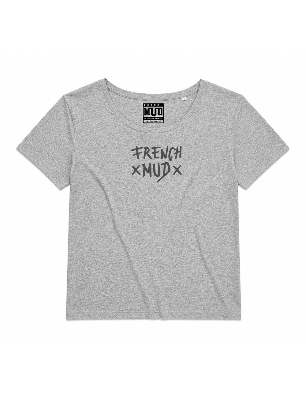 T-Shirt "X French-MUD X Gris chiné" Femme
