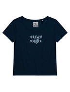 T-Shirt "X French-MUD X Navy" Femme