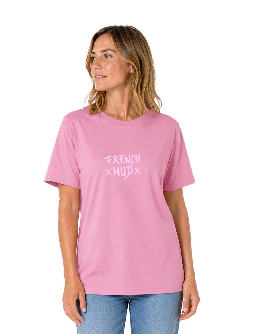 T-Shirt "X French-MUD X" Pink Unisexe