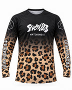 Maillot MX Léopard French-MUD - vue de face, manches raglan