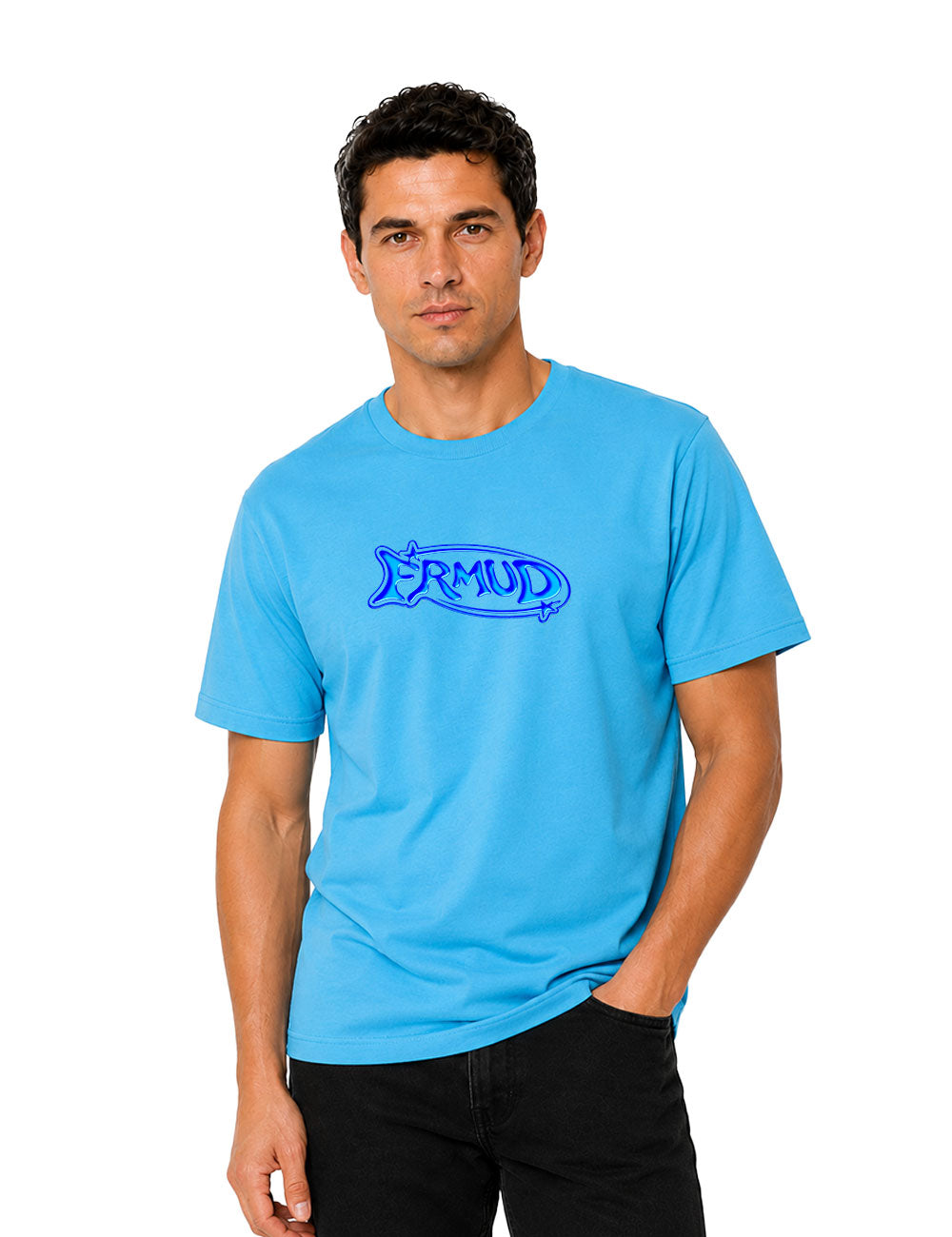 T-Shirt "GLOSSY" Aqua blue - unisexe