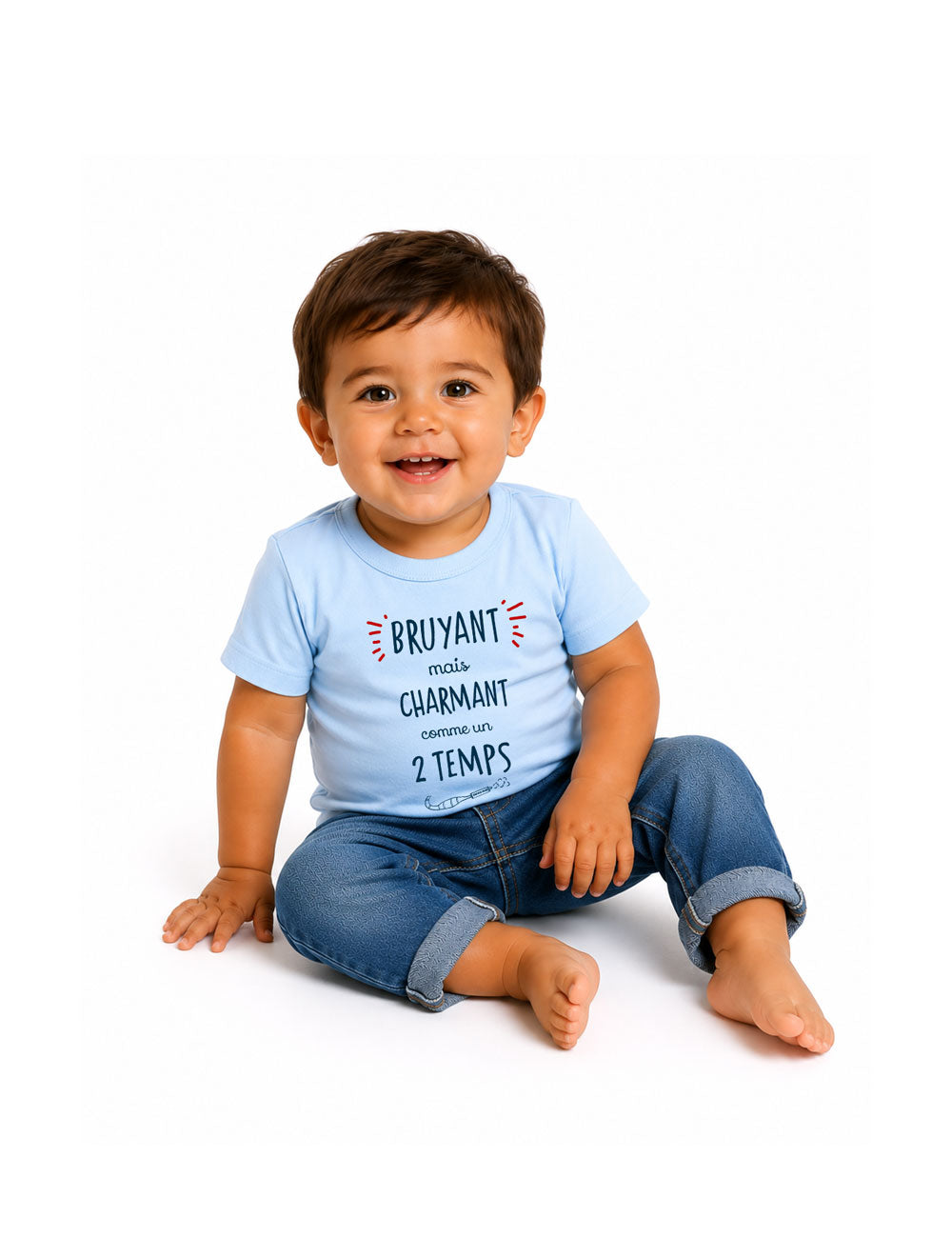 T-shirt bébé "Bruyant mais charmant comme un 2 temps"