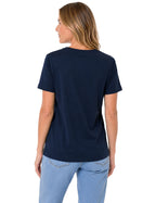 T-Shirt "X French-MUD X Navy" Femme