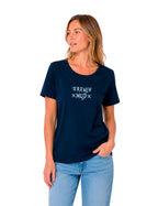 T-Shirt "X French-MUD X Navy" Femme