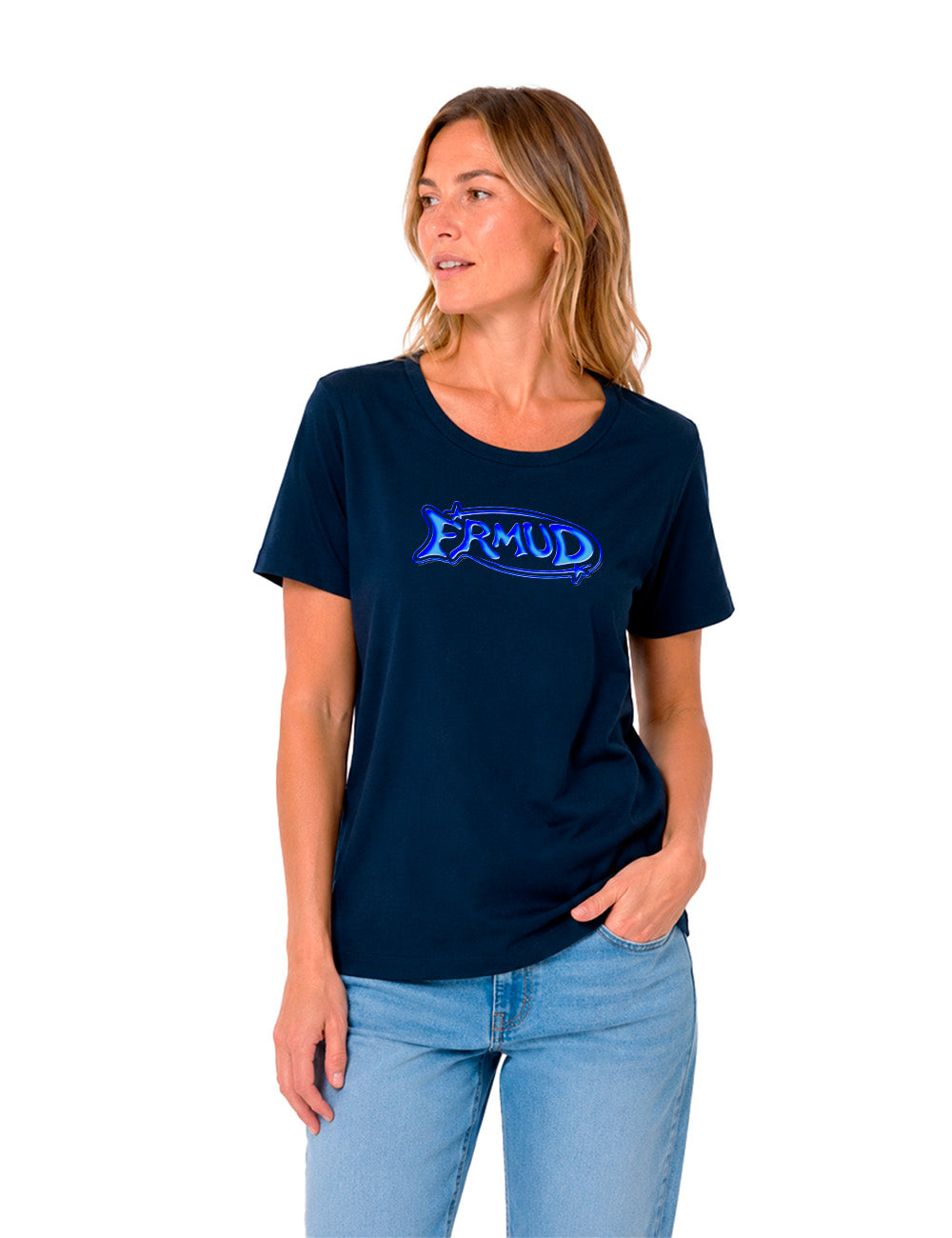 T-Shirt "Navy Glossy" Femme