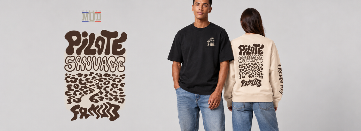 Pilote Sauvage - t-shirt et sweat col rond French Mud